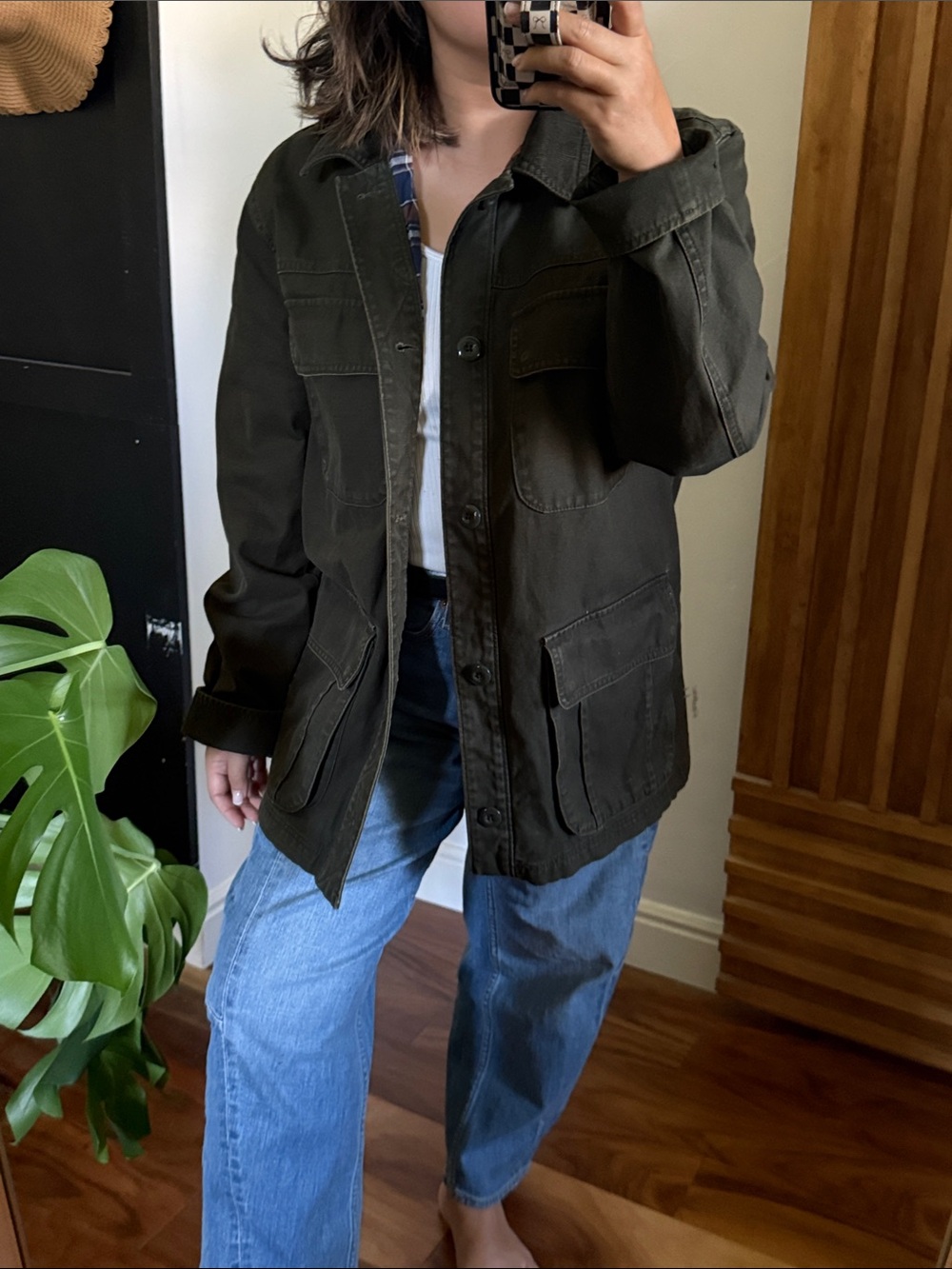 J crew Mercantile Canvas Utility Chore Barn Plaid Lined Jacket. M unisex